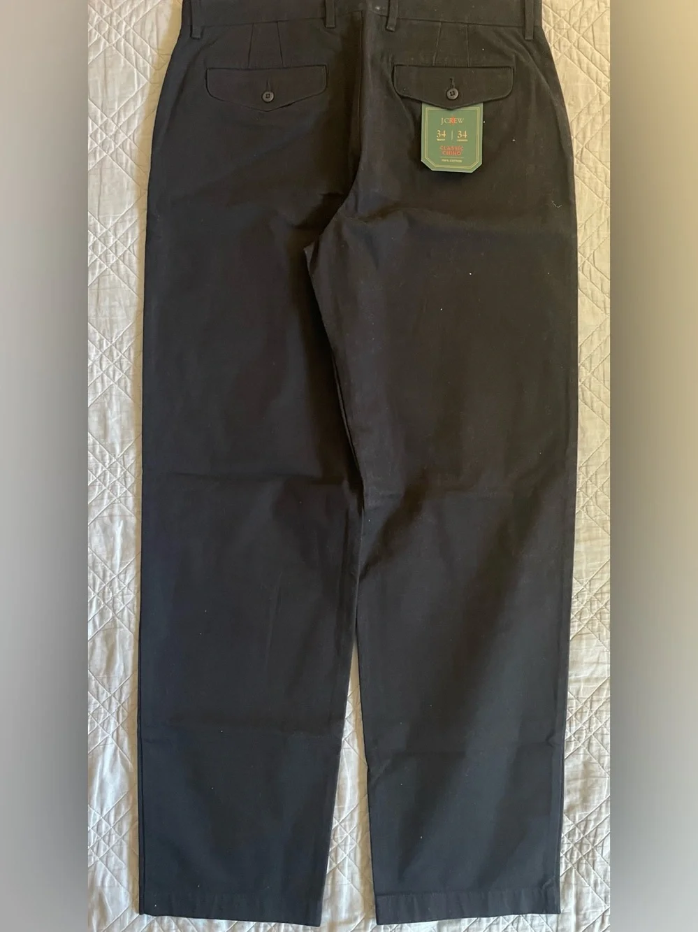 J. CREW Classic chino pant in Black Size 34/34 NWT $98 BE611